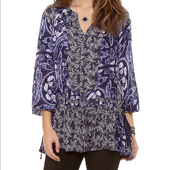 FREE PEOPLE RATIO PRINT TUNIC - Picture 4 of 7